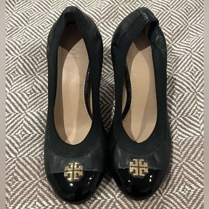 Tory Burch black ballet style chunky heel